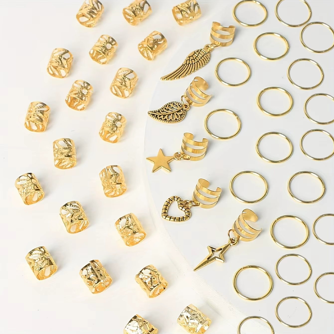 Anneau de cheveux de tresse d'alliage pour des filles et des femmes, dreadlock, style hiphelicopter, accessoires de cheveux, bijoux pour des tresses, Loc, 45pcs
