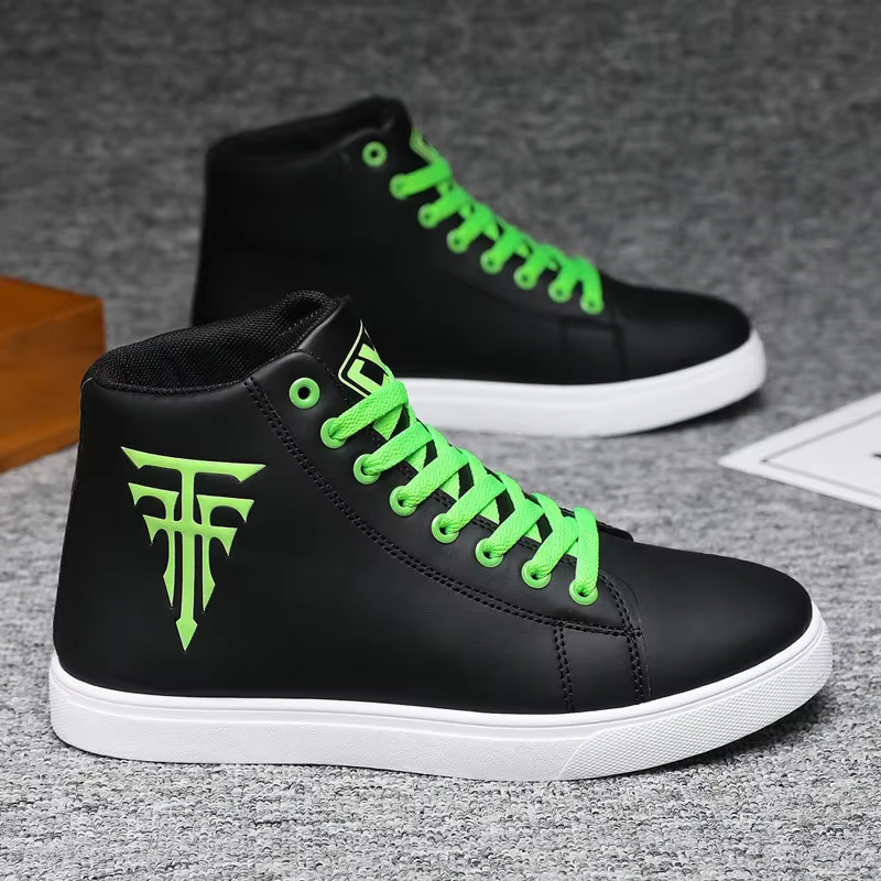 Baskets blanches haut hommes chaussures vulcanisées