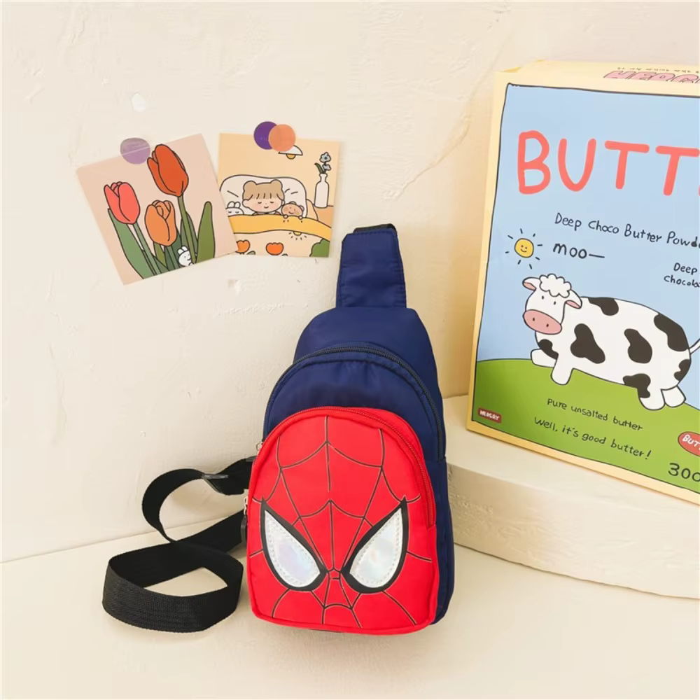 Sac de poitrine Spider-Man super cool, sac à bandoulière décontracté de style dessin animé, sac de voyage, sac messager, cadeau d'anniversaire