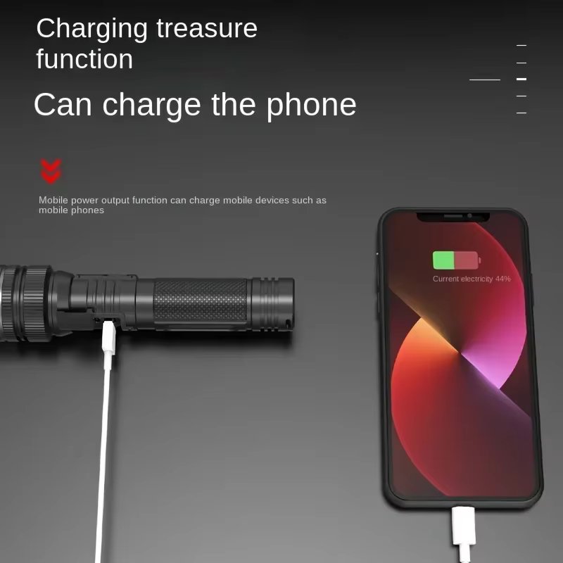 Lampe de poche LED portable aste par USB