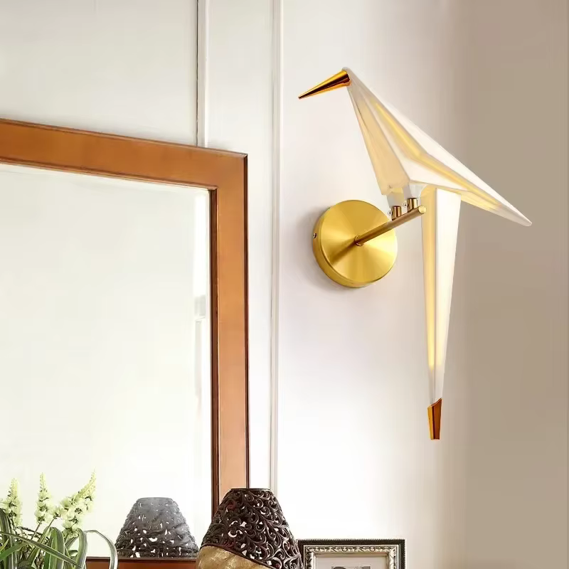 Lampe murale perroquet en plastique, applique oiseau pour chevet, Loft, chambre à coucher, bureau, Foyer, salle à manger