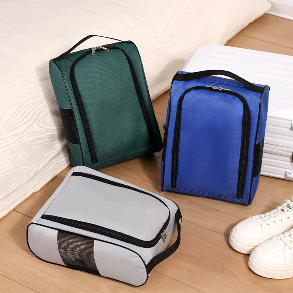 Sacs à chaussures pour le voyage, lot de 2 sacs de voyage pour chaussures, grand sac à chaussures de voyage imperméable et portable avec fermeture éclair
