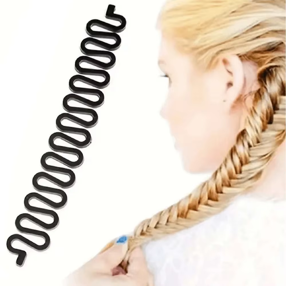 Kit d'accessoires de coiffure magique : Outil de tressage en forme d'arête de poisson pour tresses DIY, idéal pour des queues de cheval élégantes – Parfait pour les passionnées de beauté
