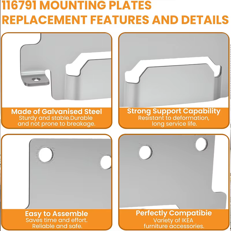 Lot de 6 supports de montage pour lit Ikea Skorva Midbeam avec vis de fixation 116791