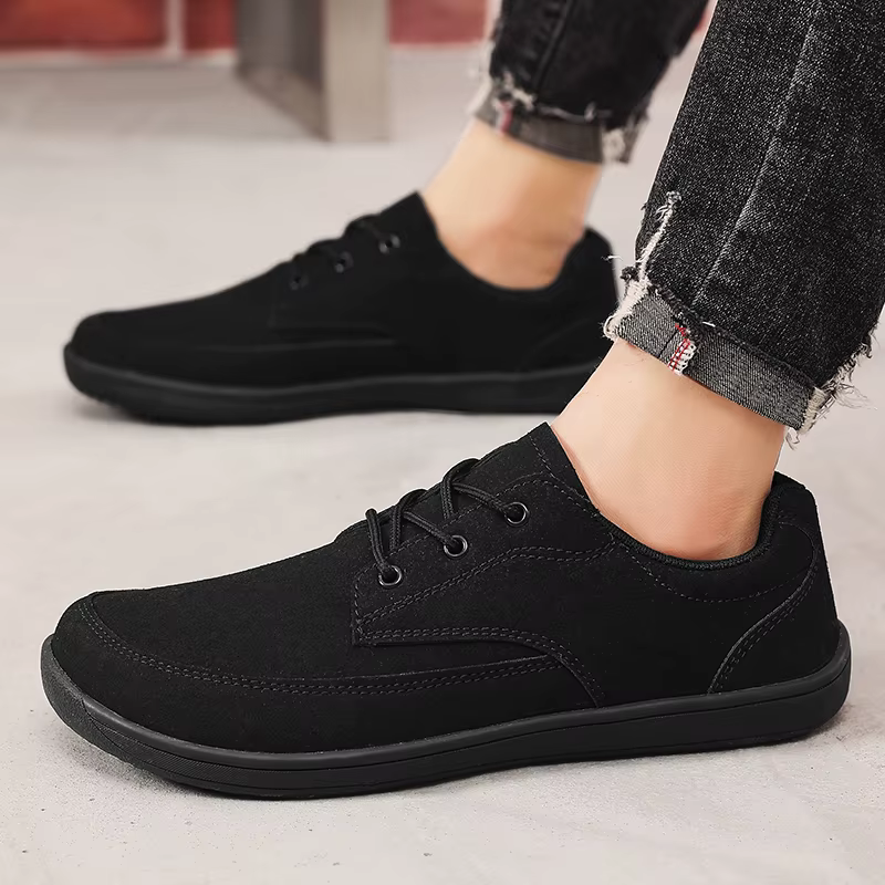 Chaussures décontractées en daim à bout large pour hommes, chaussures de marche beiges à semelles épaisses et à lacets, adaptées également aux tailles de bottes en Denim de Style rétro de styliste