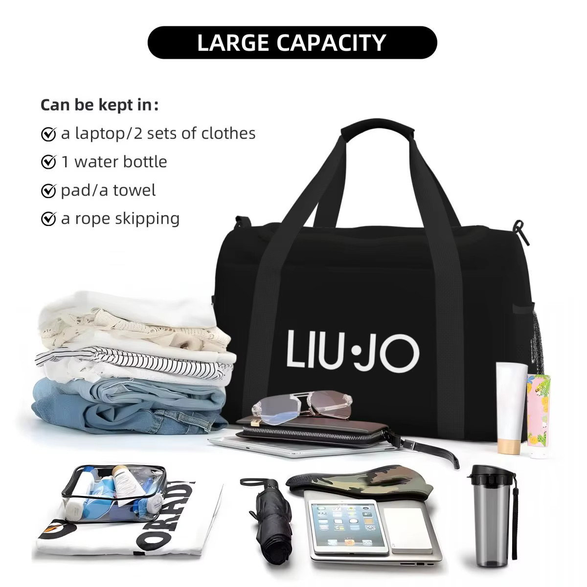 Sac de voyage portable Liu-Jo, sac de sport et de fitness de grande capacité, sac de voyage à bandoulière