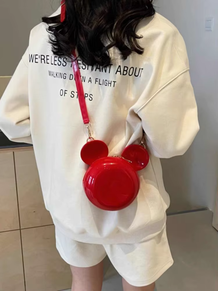 Disney tureMouse-Sac à main pour femme, Minnie initié, Diagonal, Casual, Fashion Girl PU, Round Bag, Birthday Gifts, New