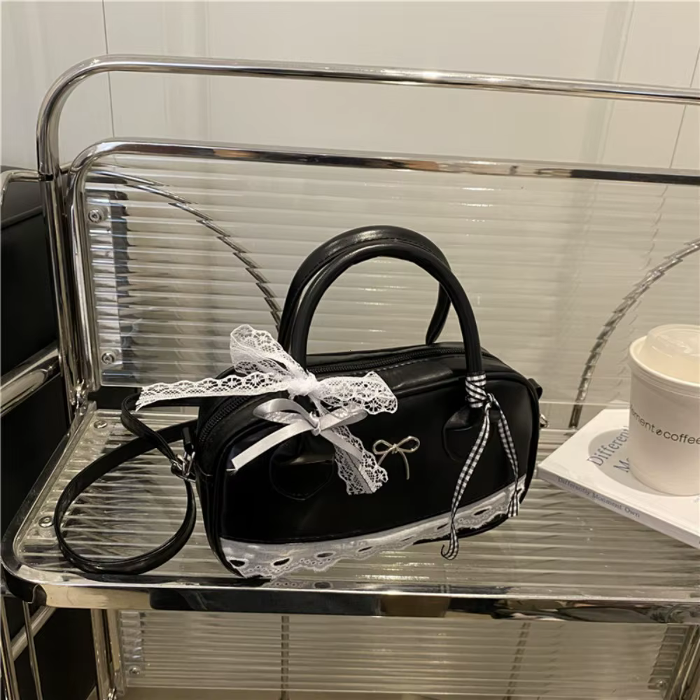 Sac à main élégant et simple, sac à bandoulière Boston, sac à bandoulière avec nœud en dentelle, petit sac carré, sac décontracté 2026