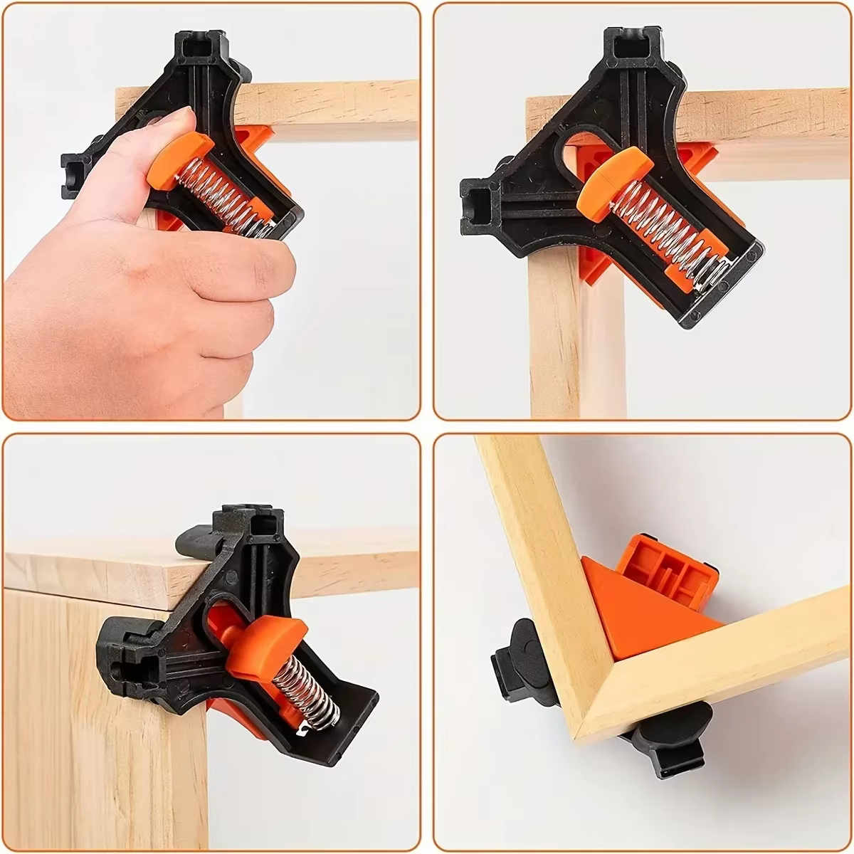 Pince de fixation à Angle droit, 4 pièces, pince pour le travail du bois, pince d'angle pivotante réglable, fixateur de Clip d'angle pour armoires de perçage de soudage