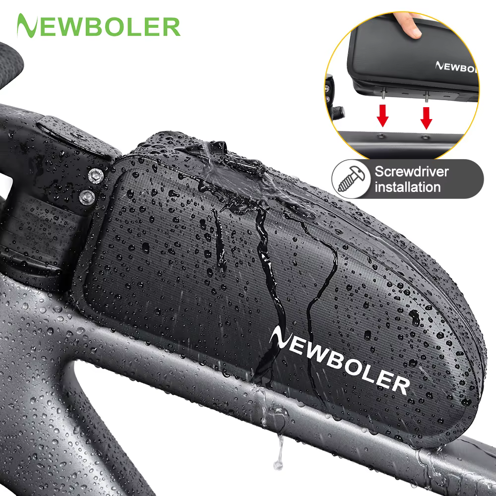 NEWBOLER sac de Tube supérieur de vélo sac de vélo de gravier avec vis sac de cadre de cyclisme en PVC étanche pour vélo de gravier de route vtt