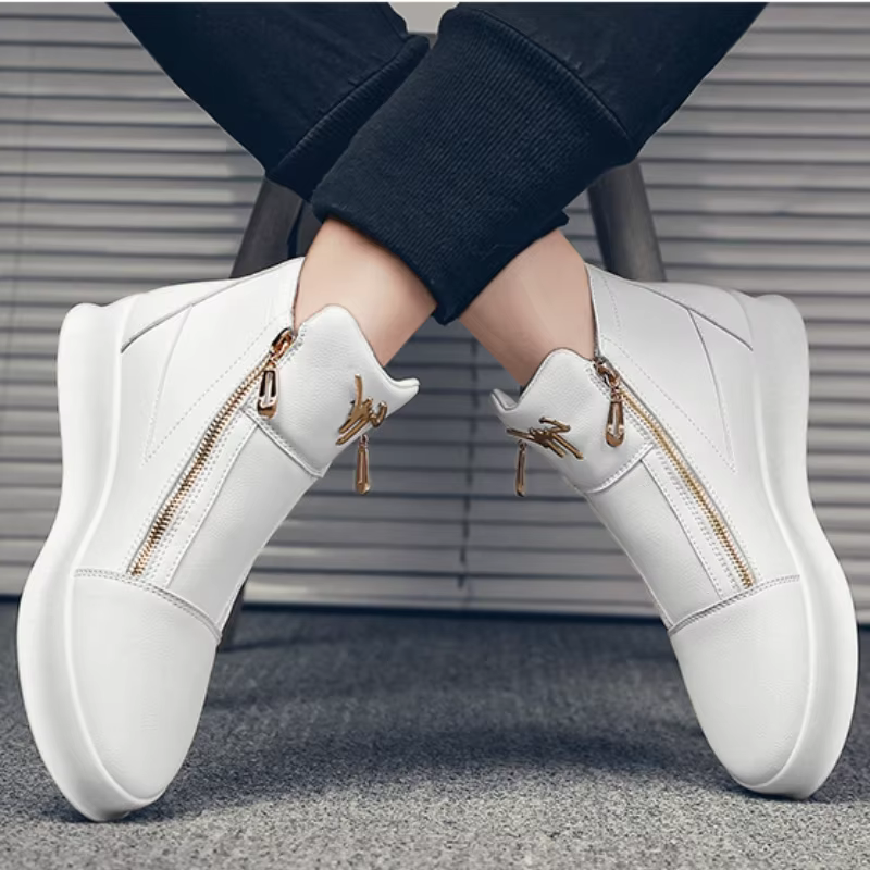 Bottes de rinçage en cuir blanc pour hommes