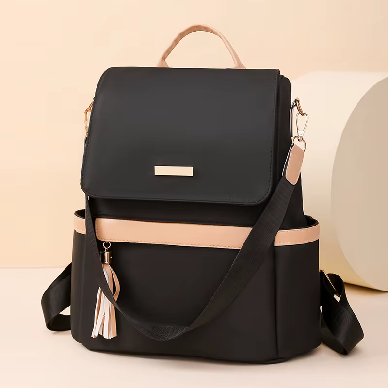 1 sac à dos classique antivol de taille moyenne avec des bretelles réglables noires minimalistes