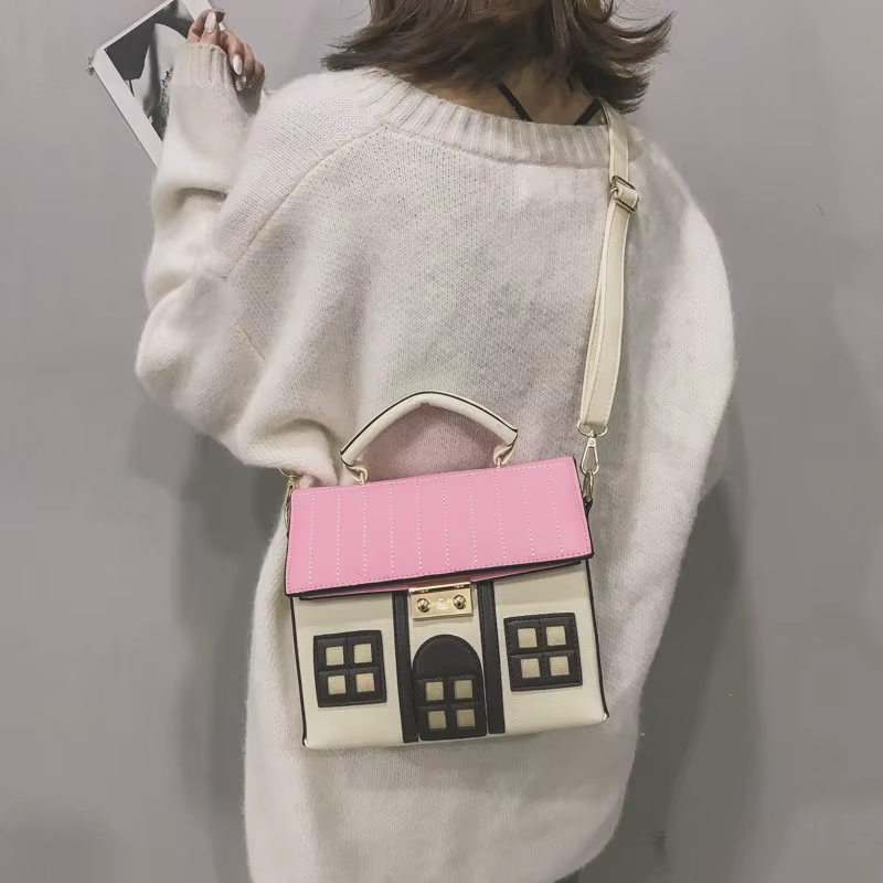 Sacs à bandoulière pour femmes, style punk tendance, 3D, forme de maison, sacs à main créatifs et audacieux, sacs à bandoulière tendance pour festival