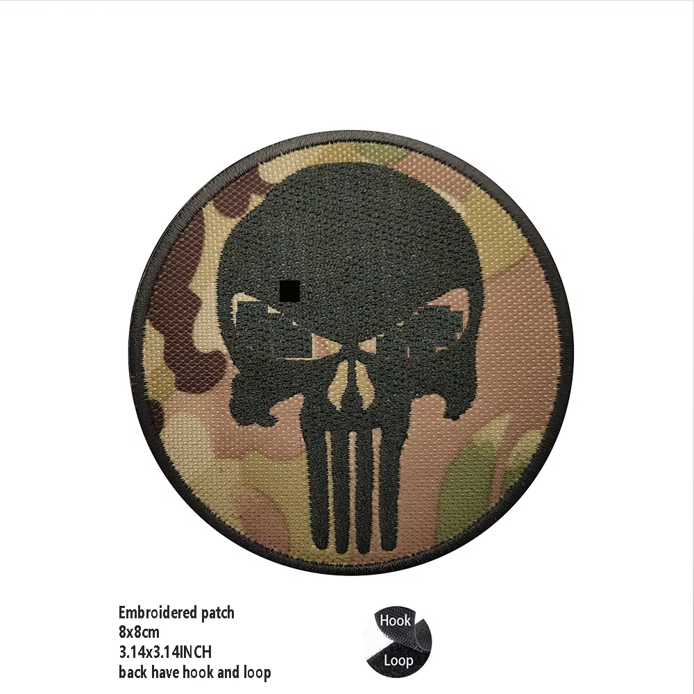 Patch tête de mort 3D en PVC