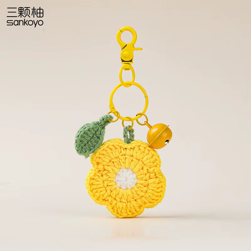 Pendentifs de sac en Crochet en fil de fleur, porte-clés tricoté à la main pour femmes, porte-clés de voiture, sac à main, bijoux à breloques, cadeau-INS