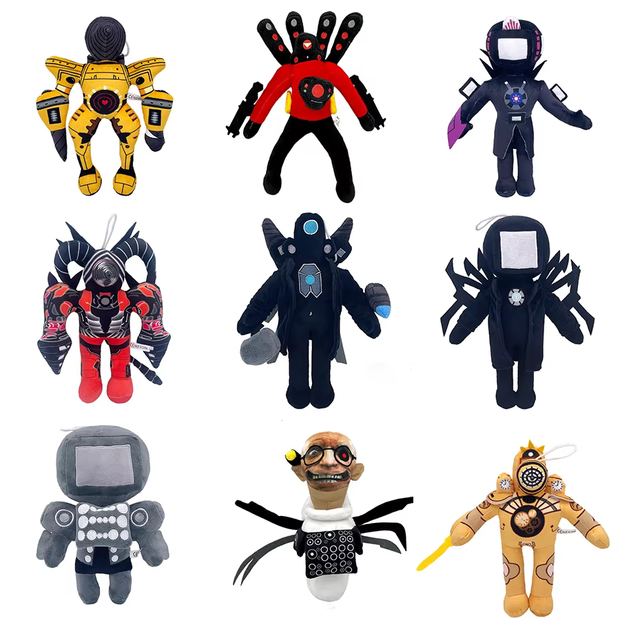 Skibidi Toilet Bosses Titan TV Man Cameraman jouets en peluche pour les fans et les amis magnifiquement animaux en peluche poupée cadeau de noël