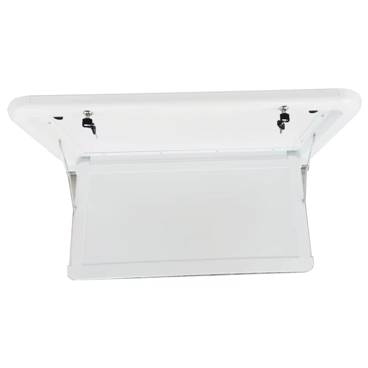 Pièces et accessoires pour camping-car, caravane, table pliante en aluminium blanc à coins arrondis pour camping-car