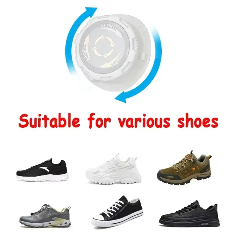 1 paire de lacets de chaussures en métal avec boucle automatique pivotante pour enfants/adultes