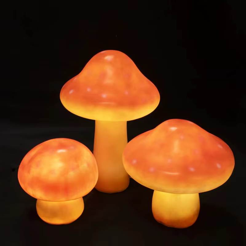 Lumière LED en forme de champignon lumineux pour la décoration extérieure de jardin et pelouse, éclairage paysager en résine/FRP