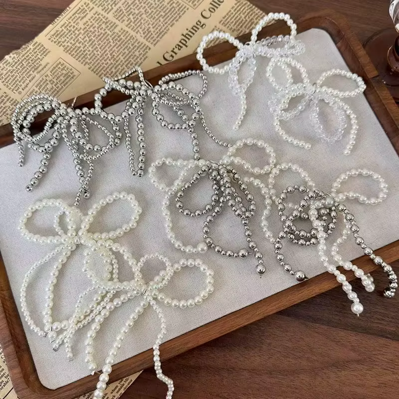 Breloques en dentelle pour chaussures, 1 paire, pour baskets, fille, perle, fleur, nœud, décoration de chaussures, Y2K, doux, Premium, accessoires de breloques pour chaussures décoratives