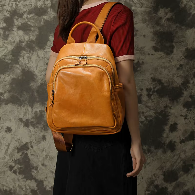 Sac à dos de luxe de styliste en cuir véritable pour femmes