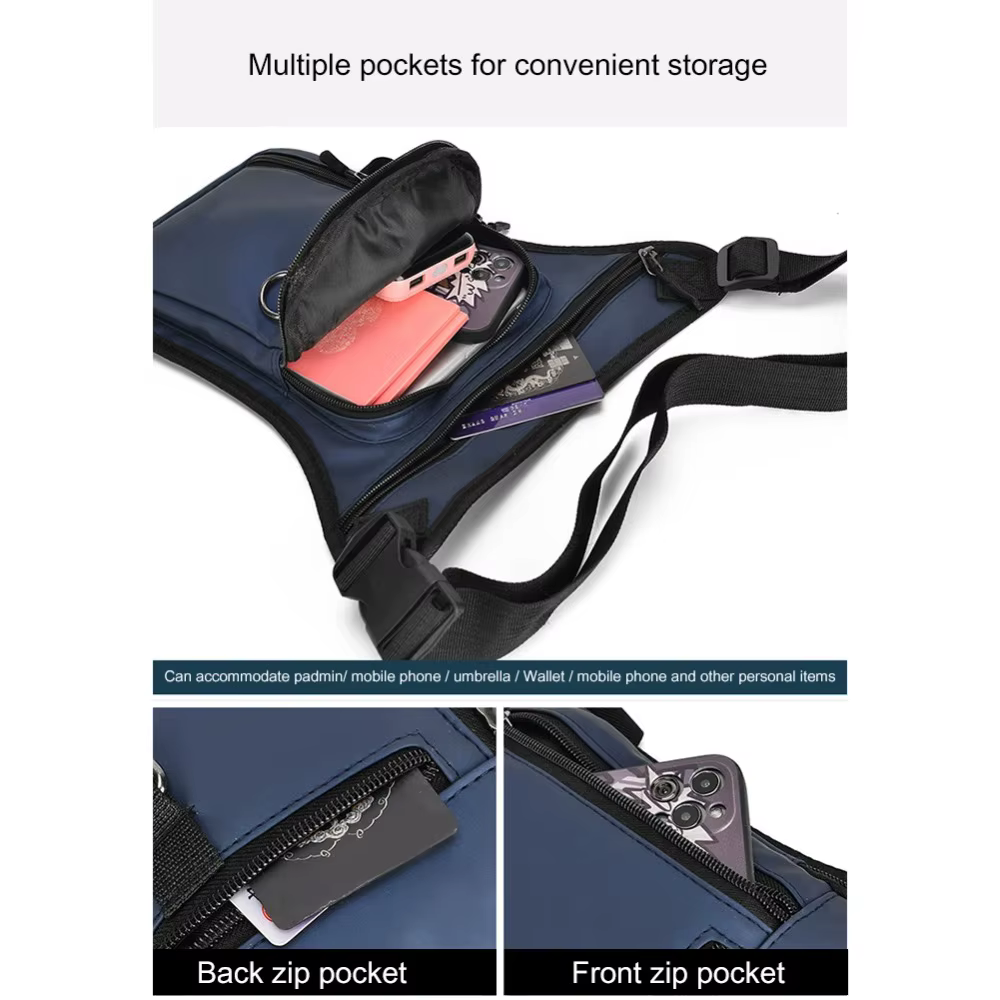 Sac de jambe multipoches pour moto homme