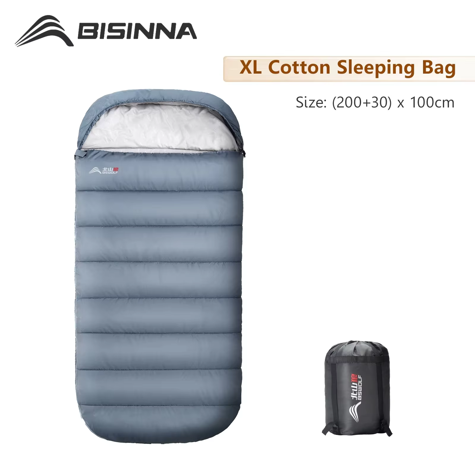 BISINNA grand Camping hiver sac de couchage léger ample sac élargi longue taille pour le repos des adultes en plein air randonnée voyage tourisem