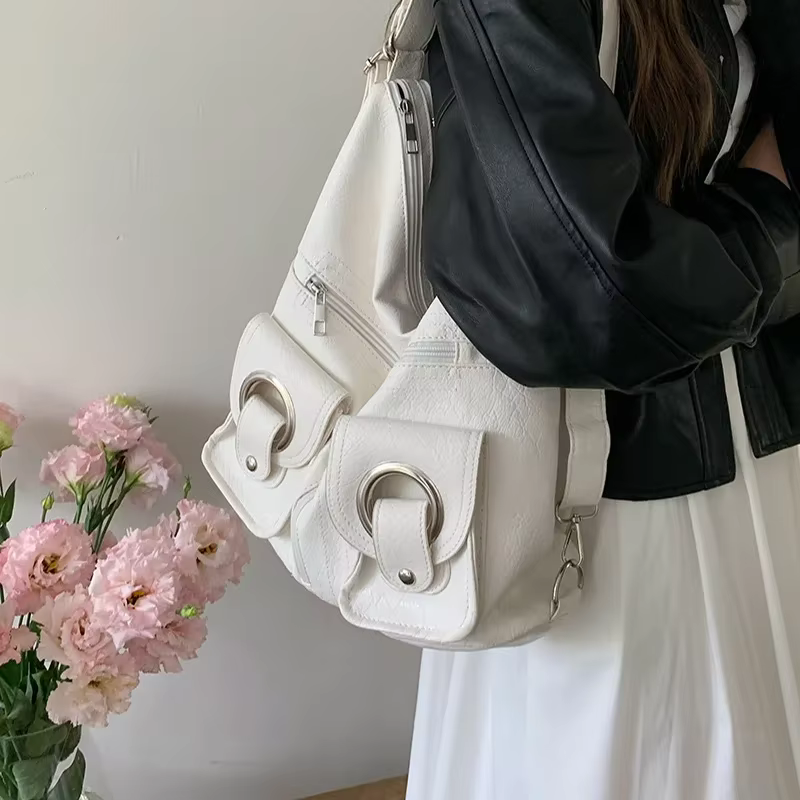 Sac à dos carré multifonctionnel en cuir pour femme, style vintage, imperméable et résistant à l'usure