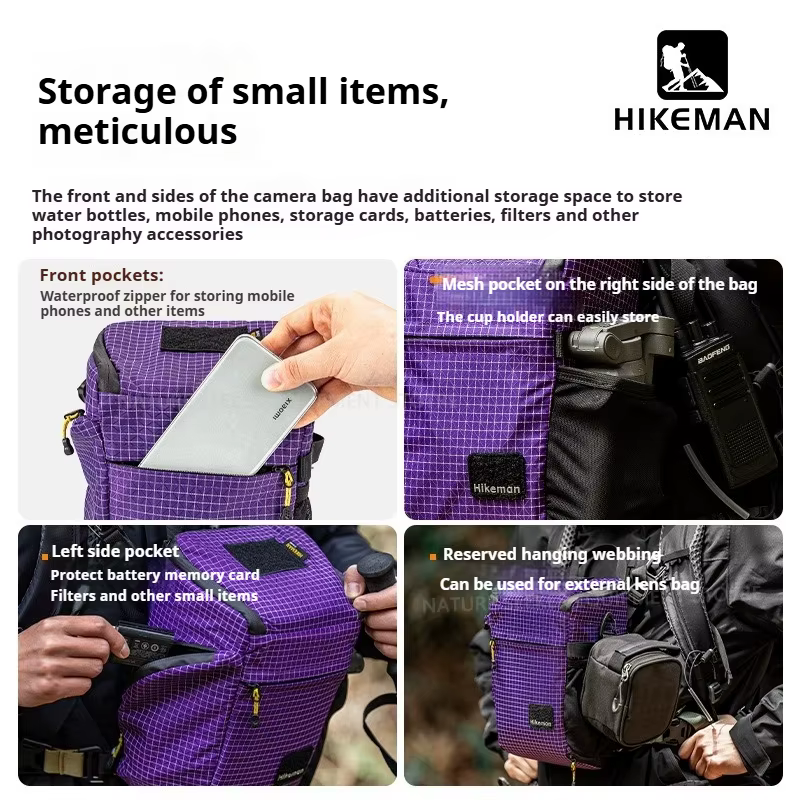 HIKEMAN – sac pour appareil photo avec sangle et cloison de bricolage
