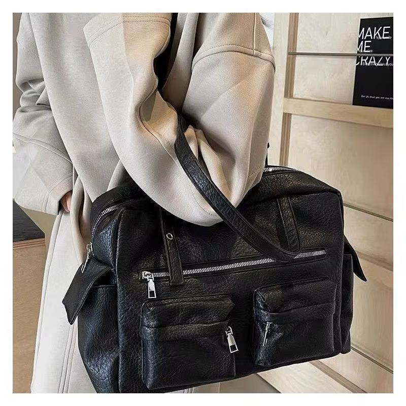 Sac à dos pour femme, sac de voyage, sac fourre-tout en PU, sac de travail pour femme, été, décontracté, grande capacité, nouveau modèle 2025, polyvalent, multi-poches, tendance