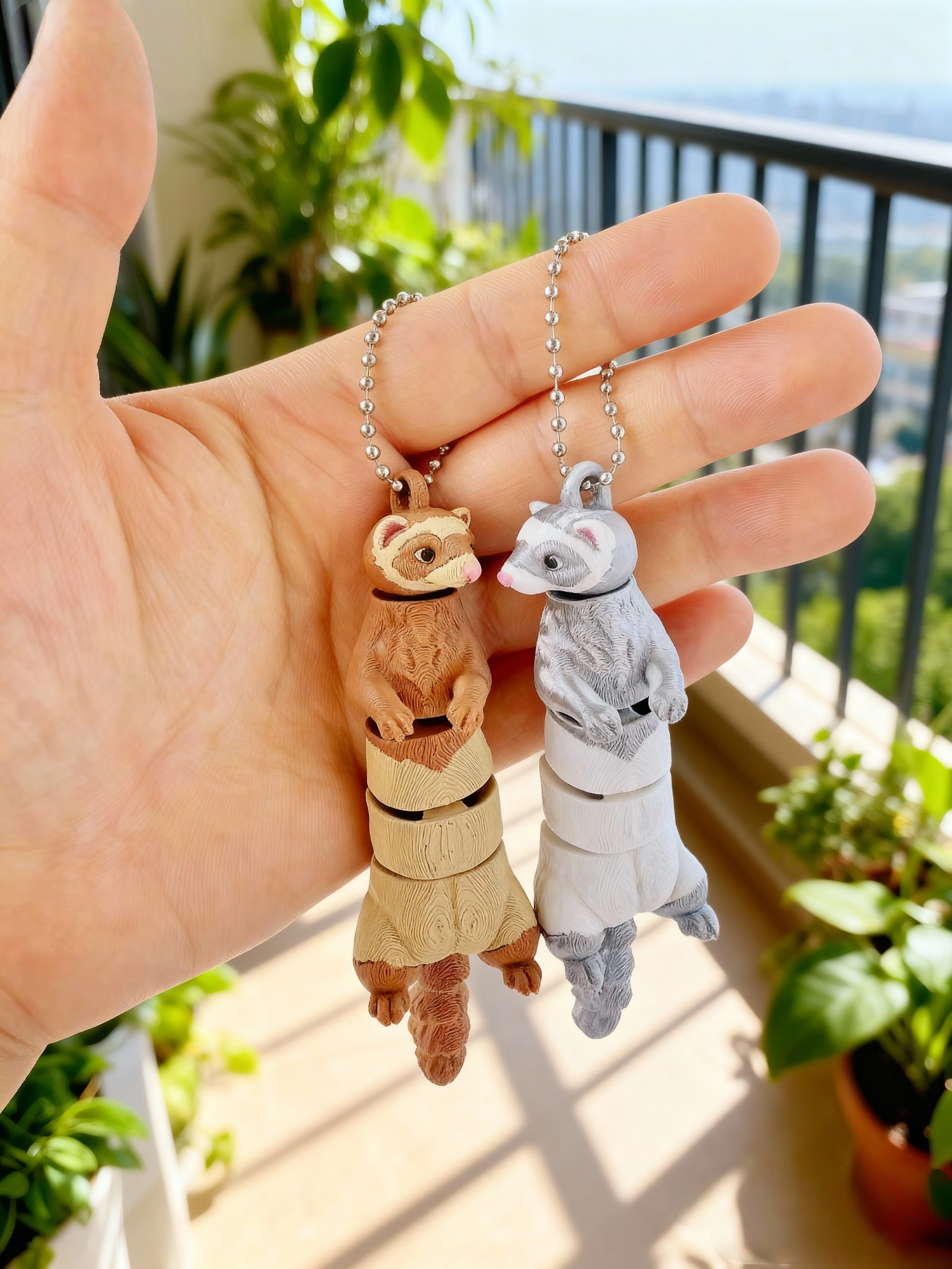 1/2 pièce - Porte-clés furet articulé imprimé en 3D pour la Saint-Valentin, cadeau de jouet de mariage d’anniversaire de Noël, décoration suspendue intérieure et extérieure du Nouvel An, ornement susp