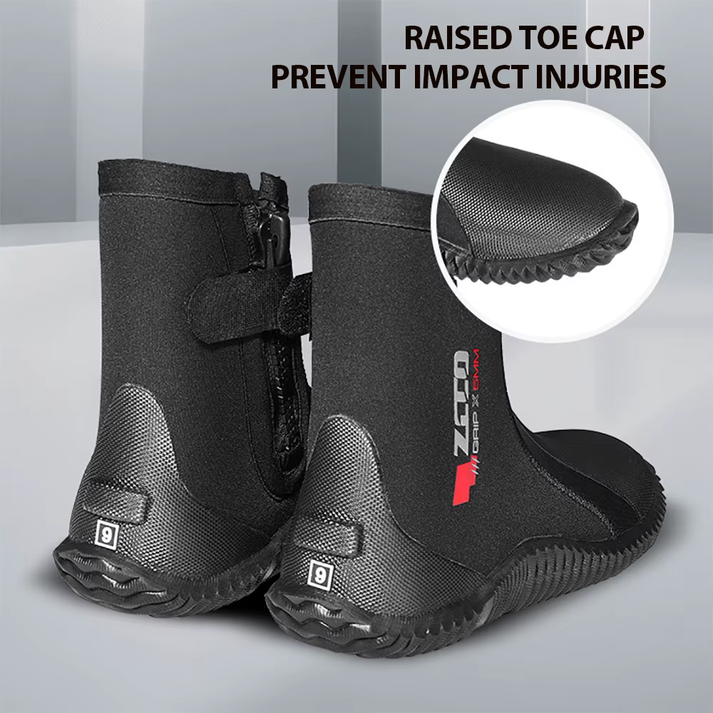 ZCCO 5MM botte de plongée en néoprène haute élastique bottes de plongée chaussures chaudes et souples pour la pêche sous-marine Kyaking plongée en apnée surf chaussures d'eau