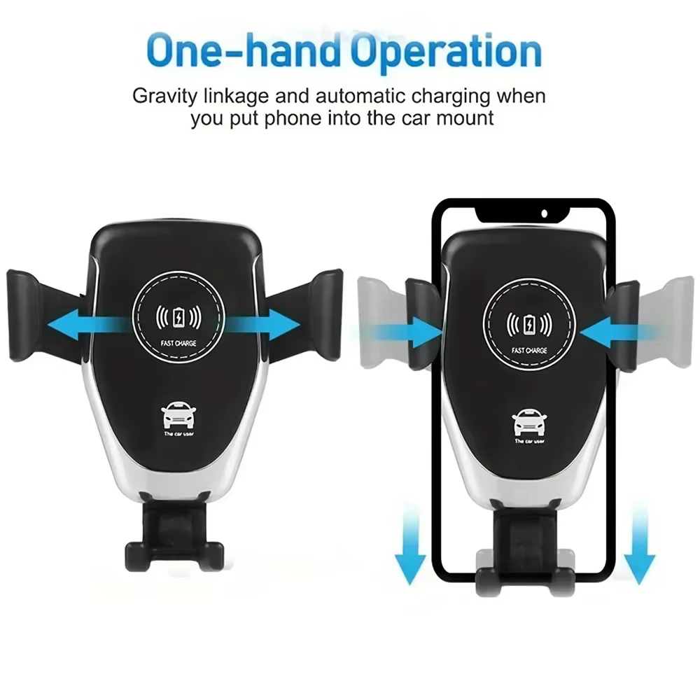 Support de téléphone de voiture à chargement sans fil rapide pour iPhone 17 16 15 14 13 12 Pro Max XR Samsung Xiaomi