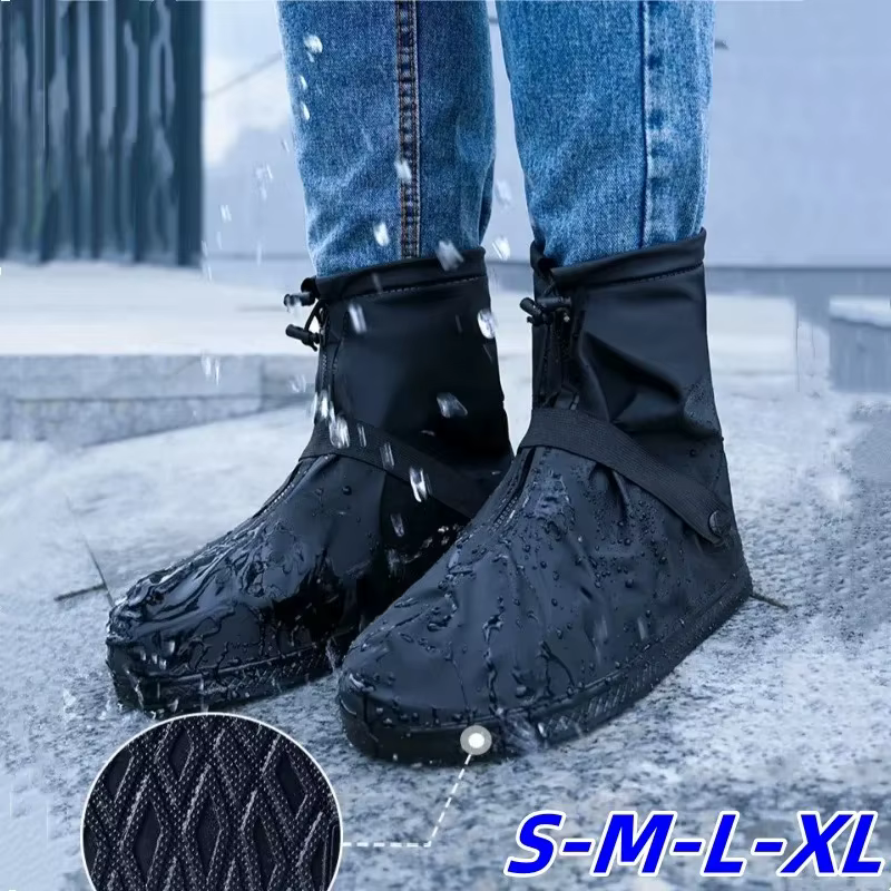 Couvre-chaussures imperméables réutilisables antidérapants pour cyclisme et randonnée