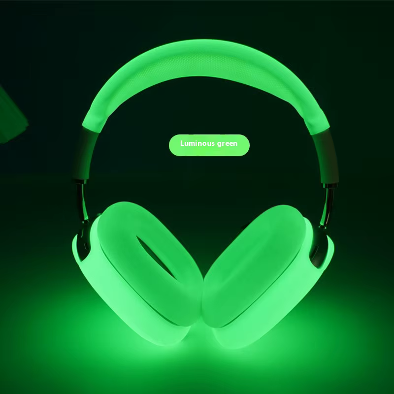 Étui de protection pour casque Airpods Max, accessoires, mallette de rangement, coque transparente qui brille dans la nuit, ensemble de quatre pièces Cool