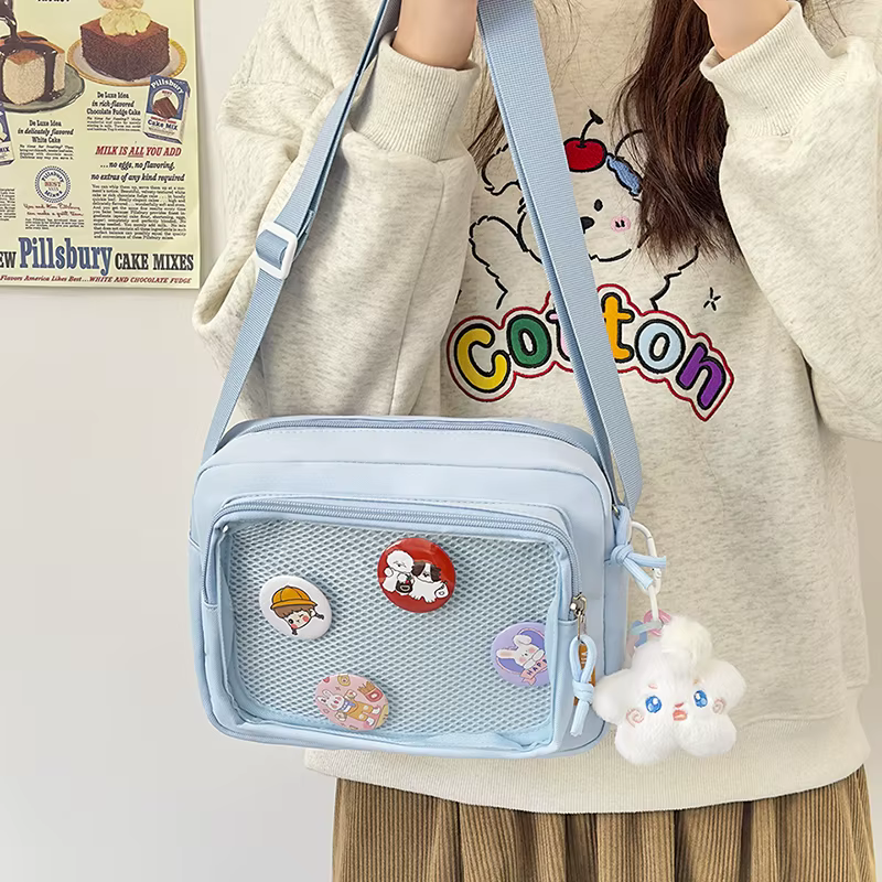Mode japonais Anime esthétique Ita sac décontracté petit sac de messager pour les étudiants polyvalent bandoulière Itabag broche affichage sac à main