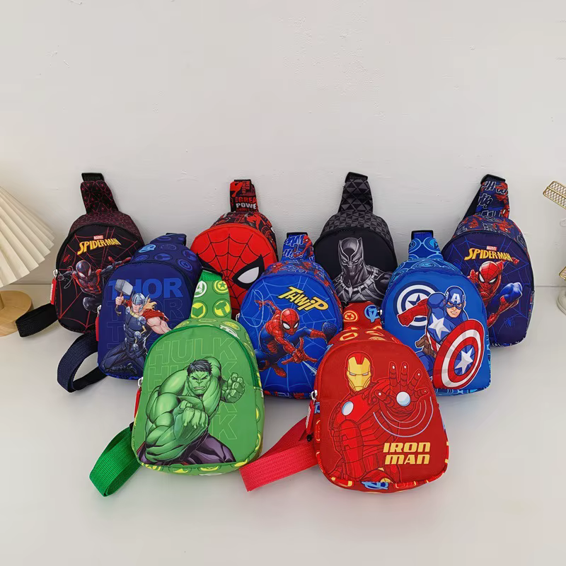 Sac de poitrine pour enfants, sac à bandoulière de dessin animé Spider Man, sacs de rangement de voyage décontractés à la mode, sacs messager, cadeau d'anniversaire pour garçons