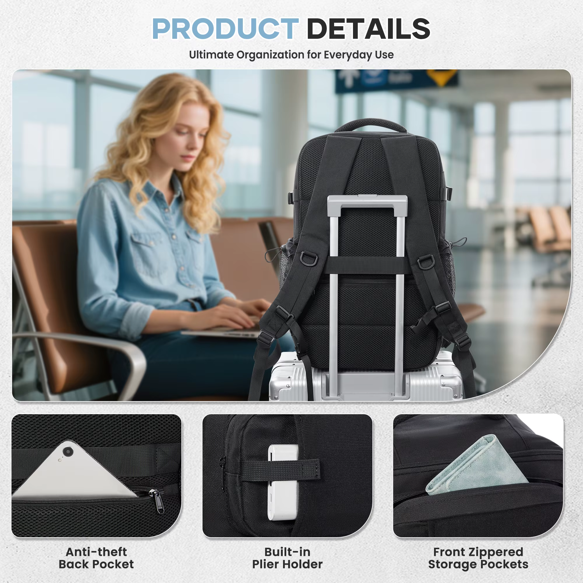 Sac à dos de randonnée à compression sous vide pour homme