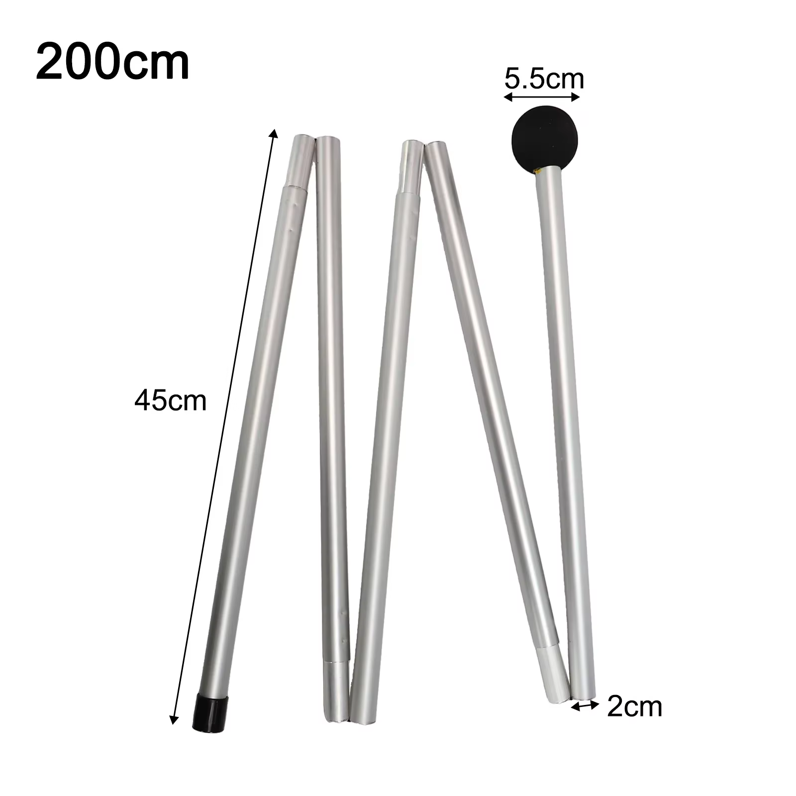 Lot de 1 poteau pliable en alliage d'aluminium de 1
