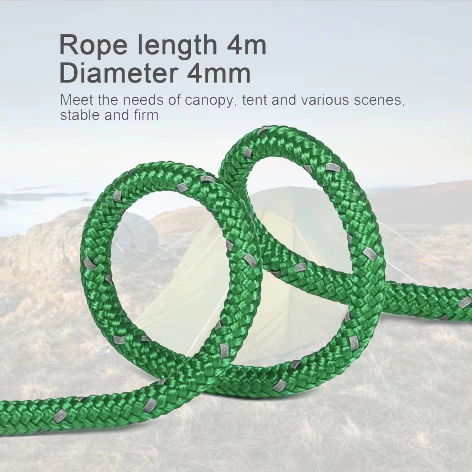 Corde de tente Durable lumineuse de 4M