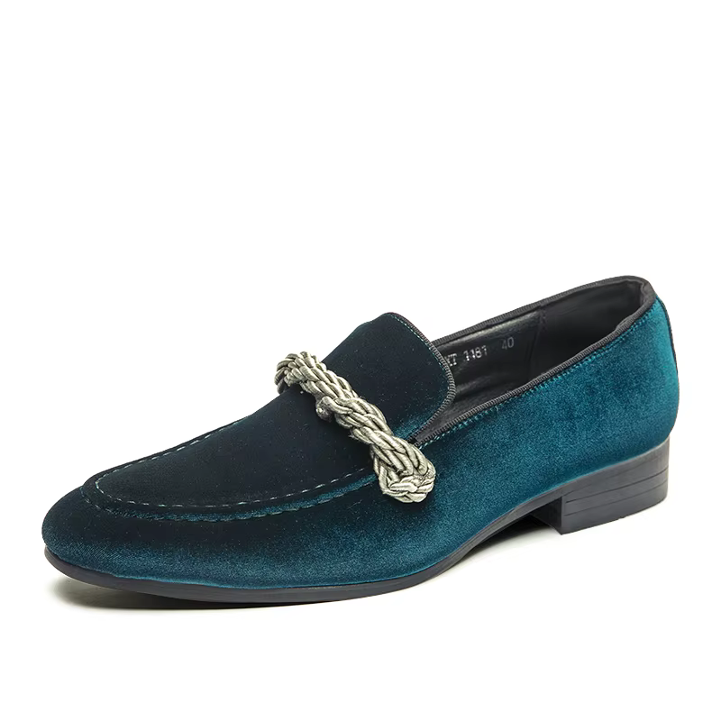Chaussures en cuir suédé minimaliste faites à la main pour hommes (noir vert bleu marron)