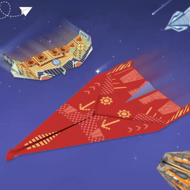 Kit de 32 feuilles de papier origami pour avions, 16 modèles classiques, avions de record mondial, cadeaux pour garçons et filles débutants, cadeaux de fête, facile à plier