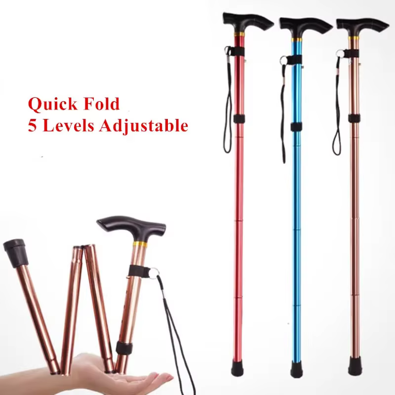 Bâton de marche multifonction bâtons de Trekking béquilles pliantes télescopiques