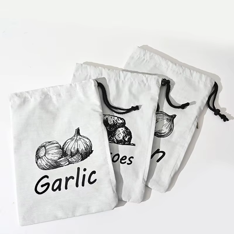 Sacs à cordon de serrage pour fruits, ail, oignon, avec boucle de dégagement, fermeture éclair pour la cuisine, Classification des légumes, stockage, sacs Non tissés