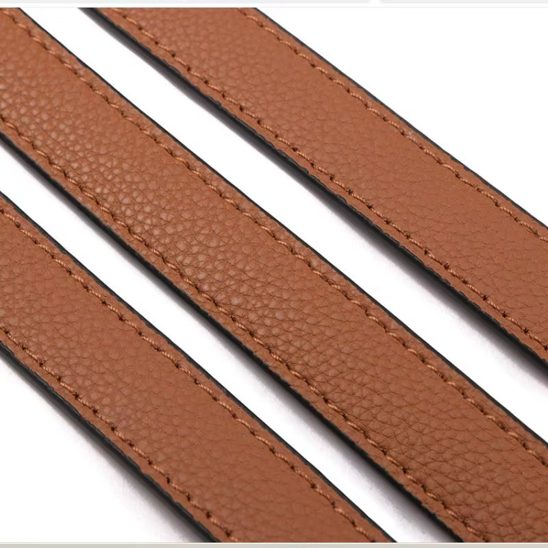 Cuir de veau grainé réglable sac sangle épaule ceinture de transport pour femmes sac à main dame Pochette sac à main Duffle 4 tailles pince dorée