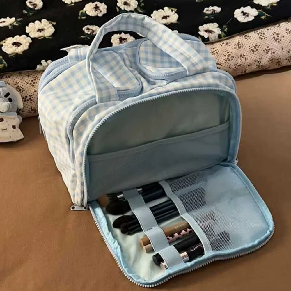 Sac à cosmétiques multi-poches avec fermeture éclair
