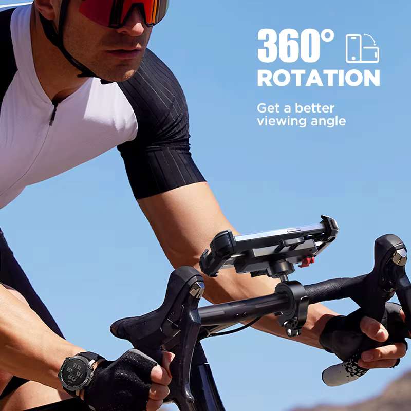 Support de téléphone pour moto Joyroom, support de téléphone pour vélo amélioré, support de téléphone ultra-stable pour guidon de vélo, pince pour téléphone portable pour scooter