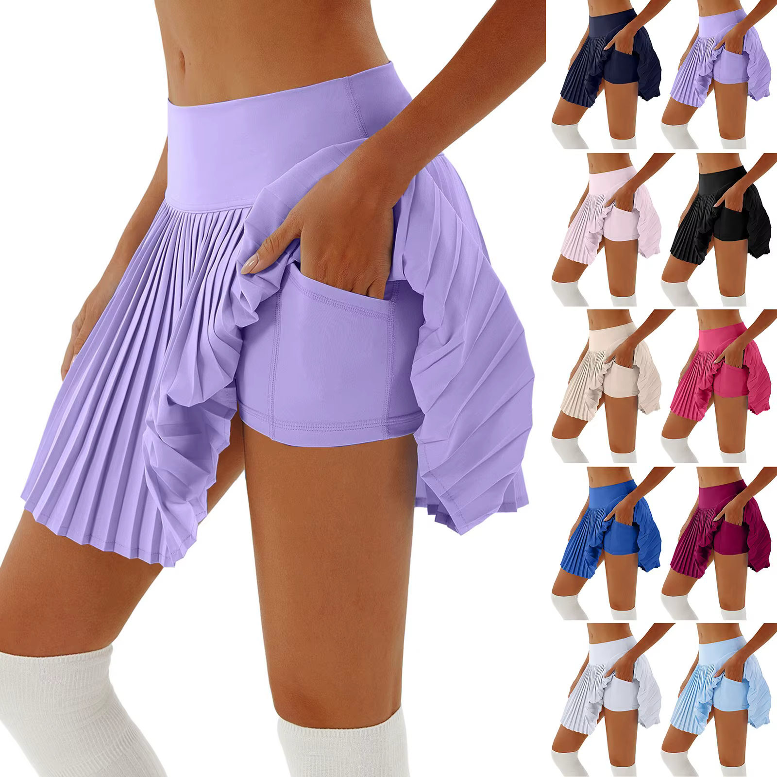 Jupe de Tennis pour femmes avec short taille haute jupes de sport plissées entraînement de gymnastique Fitness jupe de course Yoga Golf Skorts Faldas