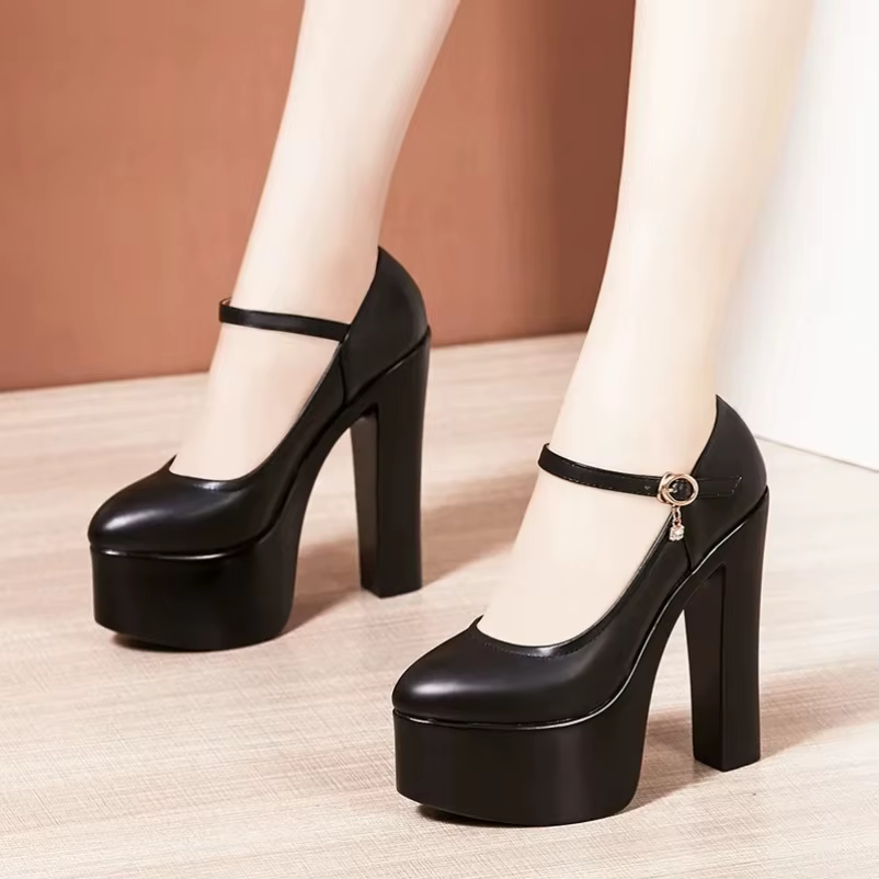 2025 15cm petite taille 32-43 Sexy bloc extrême chaussures à talons hauts pour robe modèle fête mariage peu profond épais fond plate-forme pompes