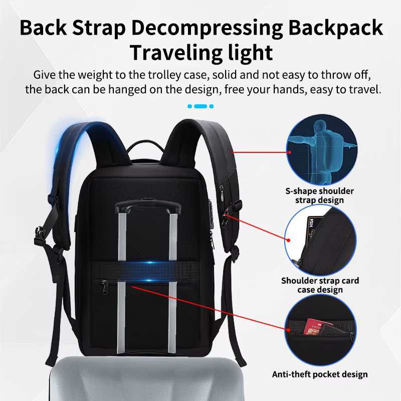Grand sac à dos étanche antivol pour hommes